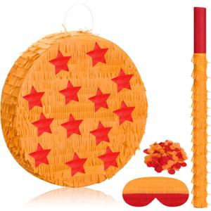 Anime Theme Pinata Party Birthday Decorations Orange and Red 7 Star Ball Party Favor Centerpiece Photo Prop Pinata Stuffers Birthday Supplies