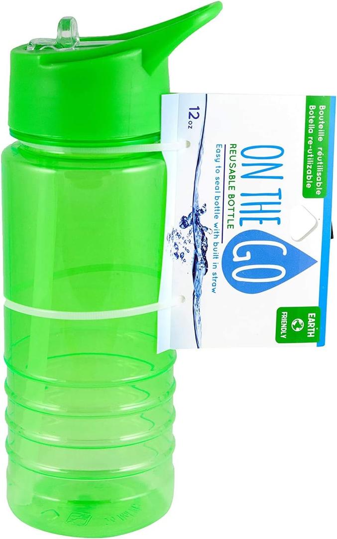Items 4U! On The Go Reusable Bottle, 12 oz, Plastic, 1- Bottle