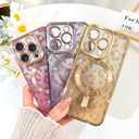 BITOBE Designed for iPhone 15 Pro Glitter Case Cheetah Print Design, Luxury Sparkly Shockproof Slim Leopard Bumper with Camera Protection for Women Girls Men 6.1"- Pink