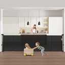 VEVOR Retractable Baby Gate, 34 inch Tall, Extends up to 110 inch Wide, Retractable Gate for Kids or Pets, Mesh Material, Easy to Install for Indoor Stairs, Doorways, Hallways, Playrooms, Black