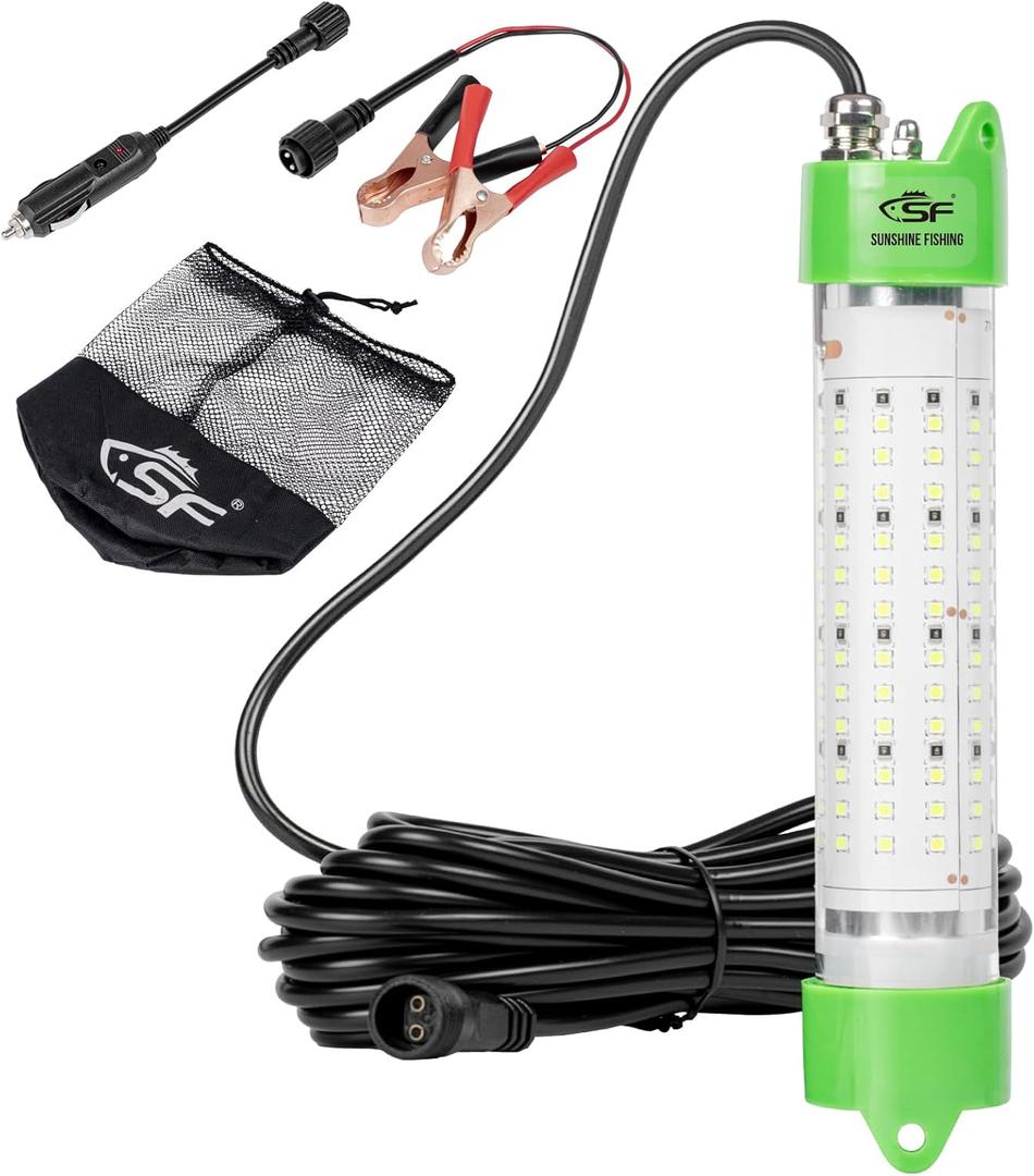 SF LED Underwater Fishing Light 45W 70W 100W 150W 200W Fish Attracting Light Green Fishing Light Submersible for Dock and Boats IP68 Waterproof