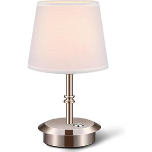Mini  Cordless LED Table Lamp with Dimmer, Built-in Rechargeable Battery, 3-Level Brightness, Patio Table Lamp, Bedside Night Lamp, Ambient Light for Restaurant (Brushed Nickel)