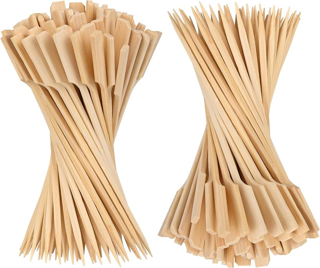4.7 Inch Bamboo Skewers, 300 PCS Bamboo Paddle Wood Picks, Toothpicks for Appetizers, Cocktail Picks for Drinks, Food Picks, BBQ, Sandwich, Barbecue Snacks. (4.7 inch)
