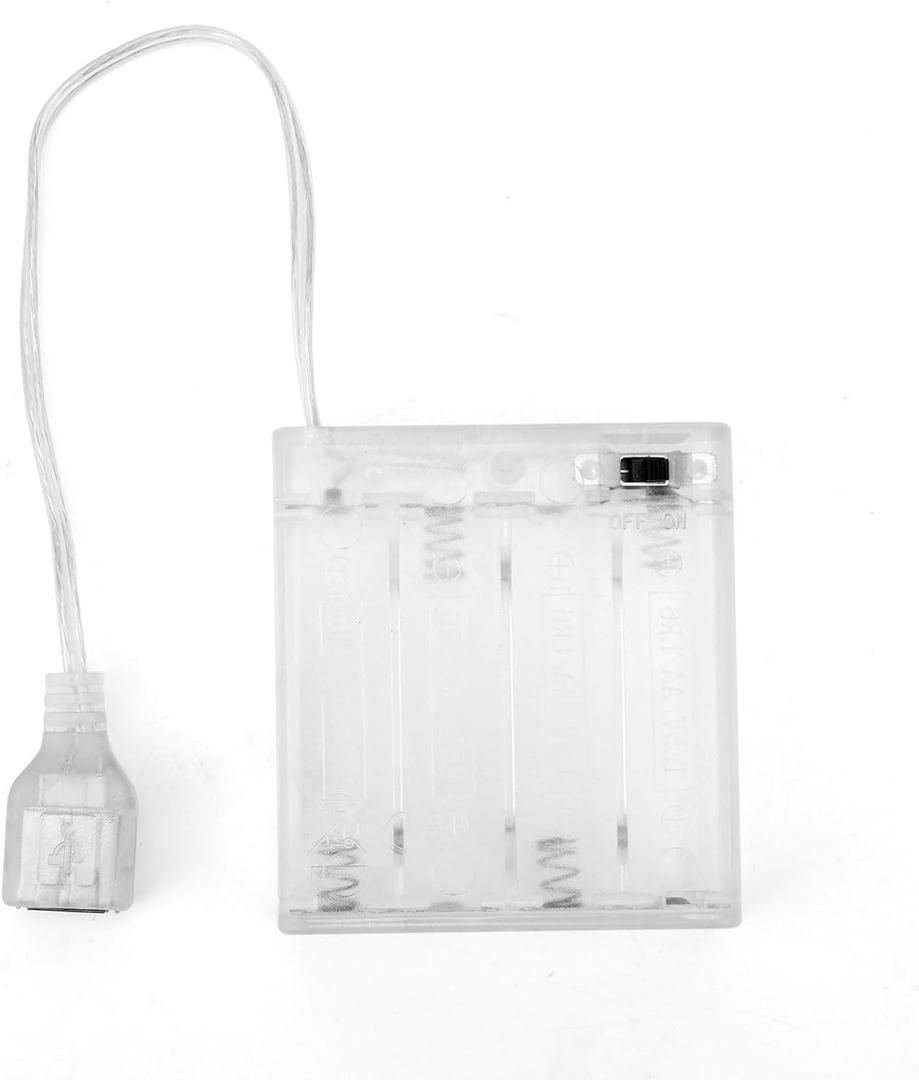 Portable Battery to USB Powered Pack for 5V-6V LED Neon Sign, Power Supply Battery Converts USB Converter Neon Lights Power Operated Box for Home Office Garden Yard Use, Pack of 2