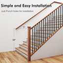 10 Pcs Iron Balusters for Staircase, 1/2" x 36" Wrought Iron Balusters, Metal Square Straight Hollow Iron Spindles for Stairs, Black Iron Stair Balusters for Staircase Interior