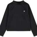 Hurley Girls' Long Sleeve Rash Guard Shirt, Size 10