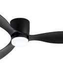 GESUM 42" Flush Mount Ceiling Fan with Light 3 Colors, 6 Speeds, Timing,Black Ceiling Fan with Remote Control 3 Blades for Kitchen Bedroom Dining Room (Black)