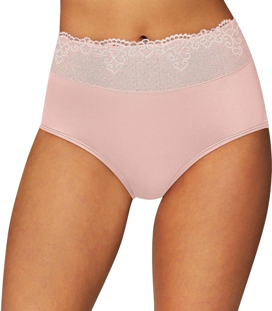 Bali Women's Brief Underwear, Passion For Comfort Women's Panties, Seamless Brief Underwear for Women (7, Sheer Pale Pink)