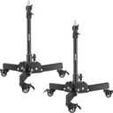 NEEWER Pack of 2 Heavy Duty Light Stands with Wheels, 2.4 Feet Max. Height, Foldable Tripod Stand for Low Angle Shooting, Light Stand for Softbox, Monolight and Other Photography Equipment, ST72