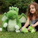 Tezituor 3-in-1 Large Dragon Stuffed Animal, 20 Inch Big Stuffed Dragon Plush with Baby and Egg Toy for Girls Boys, Cuddle Hugging Dino Plush Gift for Birthday Christmas