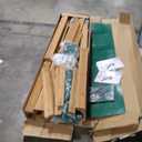 Backyard Discovery Buckley Hill Cedar Wood Swing Set with Wave Slide, Play Deck, Rock Wall Ladder, Belt Swings, Chalkboard, Canopy Roof, Outdoor Playset (Green)