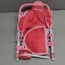 My First Baby Doll Stroller for Toddlers 3 Year Old Girls, Little Kids | Folding Baby Stroller for Dolls, Toy Stroller for Baby Dolls with Bottom Storage Basket, Foldable Frame, Canopy, Seatbelt (Unicron)