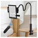 Kindle Holder with Remote Page Turner, Kindle Stand for Bed Reading, No Text Blocked 6mm Clip, No Margin Adjustments, Whisper-Quiet Page Turns, Fits 4.7-10" Devices (Paperwhite/Oasis, iPad/iPhone)