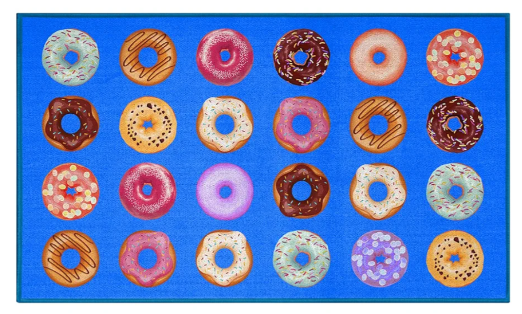Booooom Jackson Classroom Rug Colorful Seating Classroom Carpet Elementary, Purple Preshool Area Education Rug for School (6.5x9.8ft, Donutse) (Polyester-lite-2)