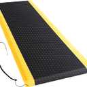 Drydiet 1 Pcs 2'x6' Anti Fatigue Mat Industrial, ESD Conductive Pad with Ground Wire, Heavy Duty Ergonomic Standing Floor Mat for Commercial Work, Shop Stand, Thick 3/4" Black with Yellow Border