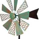 Viveta Wind Spinners Outdoor,13Kinetic Wind Spinner Metal Vintage Windmill for Outdoor Garden Patio Yard Decor,Green