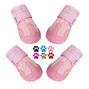 QUMY Dog Shoes for Large Dogs, Medium Dog Boots & Paw Protectors for Winter Snowy Day, Summer Hot Pavement, Water-Resistant in Rainy Weather, Outdoor Walking, Indoor Hardfloors Skid-Resistant Sole, Size 5