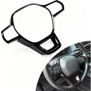 Steering Wheel Cover Trims for Honda Civic 2022-2026, for CRV CR-V 2023 2024 2025 2026 Accessories Car Sporty Interior Decal (Black)