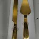 Cake Cutting Set for Wedding - Extended Cake Knife and Server Set Thickened Stainless Steel 13.0" Cake Cutter 10.49" Pie Spatula Great for Birthday Anniversary Christmas Gift 2 Pcs Gold