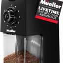 Mueller SuperGrind Burr Coffee Grinder Electric with Removable Burr Grinder Part - Up to 12 Cups of Coffee, 17 Grind Settings with 5,8oz/164g Coffee Bean Hopper Capacity, Black