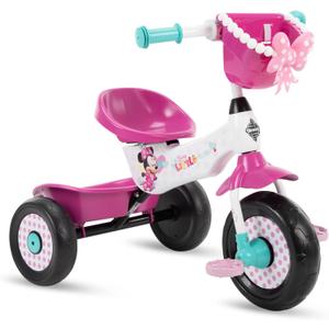 Huffy Disney Minnie Mouse Girl's Trike, Ideal for Ages 3+, Minnie Mouse Graphics, Pink Handlebar Bow Basket, Storage Bins for Snacks or Toys, Sturdy and Durable, Safe for Toddlers