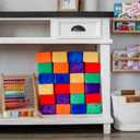 The Original Premium Plush Building Block for Kids - Certified Safe Foam Blocks in Luxuriously Soft Fabric Covers (Classic Colors, Blocks)