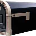 Brunswick Large, Steel, Post Mount Mailbox, Black with Brushed Nickel