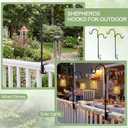 2 Pack 35 Inch Deck Railing Shepherd Hooks for Christmas Lights