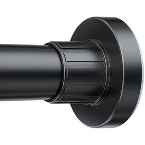 Ausemku Shower Curtain Rod 32-80 Inch Adjustable - 1 Inch Diameter Heavy Duty No drill Spring Tension Shower Rod, Non-Slip Rustproof Telescopic Rod for Bathroom, Black