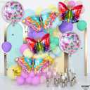 2 x KatchOn, Big, Colorful Butterfly Balloons - 38 Inch, Pack of 6 | Fairies Theme Butterfly Party Decorations | Rainbow Butterfly Theme for Girls, Butterfly Birthday Decorations | Butterfly Foil Balloons