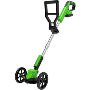 Electric Weed Wacker Cordless Eater Lightweight Edger Battery Powered Grass Trimmer/Lawn Edger/Mower/Brush Cutter, with 5 Types Blades and 2 Types Wheels for Yard and Garden Weeder Tool-Green