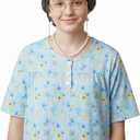 Old Lady Costume for Women Granny Costume Kit with Old Lady Nightgown Wig Grandma Costume Halloween Outfits (8-10T, Dress)