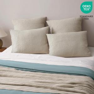 Pillow Covers Set of 2 – Elegant Soft Cushion Covers, Machine Washable Home Decor for Living Room, Sofa, Bedroom | Cream, 20x20 Inch