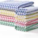 Egles Dish Cloth Terry Kitchen Towel 100% Cotton Kitchen Dish Cloths for Scrubbing Wash Cloths Dish Towels Sets (8 Packs 12x12 Inches & 15x27 Inches Mix Color)