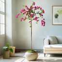 6FT Artificial Bougainvillea Tree Artificial Tree Tall Potted Fake Bougainvillea Trees for Outdoor Indoor Lifelike Potted Faux Plants with Wood Trunk and Flowers Office Wedding Home Decor (Rose Hanging)