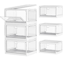 PRANDOM Clear Storage Bin with Lid 3 Pack 15"×11"×8.7"
