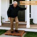Wooden Step Stool 3 Inch One-Step Non-Slip Outdoor Platform Heavy Duty Portable Half-Step Ideal for Seniors with Knee Issues, Safe Step Stool for Outdoor Bathroom Kitchen Bed (Walnut Color)