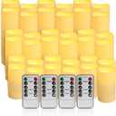 36Pack Flameless LED Candles, Waterproof for Indoor & Outdoor Use, Equipped with 10-Key Remotes & Timer, Ideal for Weddings, Table Decor, Festivals & Home Accents