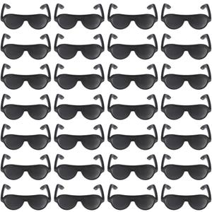 NUOBESTY 100pcs Mini Doll Eyeglasses Miniature Black Sunglasses Tiny Eyewear Toys for Kids Dress Up Dolls DIY Crafts Dollhouse Accessories