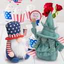 4th of July Patriotic Gnome Decorations, 2PCS Handmade Swedish Tomte Gnomes Plush Statue of Liberty Doll Table Ornaments for 250th Anniversary Independence Day Memorial Day Armed Forces Day