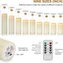 Flameless Flickering Battery Operated Candles 9PACK Real Wax Pillar LED Candles with 10-Key Remote Control and 24 Hours Timer for Wedding, Party, Home Decoration (Ivory)