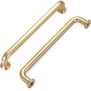 Malimali 10 Pack 5 Inch Brushed Brass Kitchen Cabinet Handles Copper Gold Cabinet Pulls Antique Dresser Drawer Pulls Farmhouse Kitchen Hardware for Cabinets Cupboard Closet (5"/128MM Hole Centers)