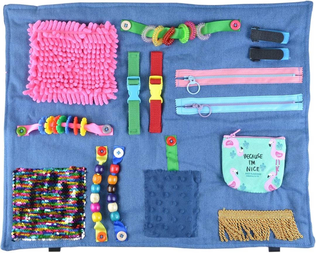 rainbowstar Fidget Blanket for Alzheimer Patients Anxiety Relief Autistic Dementia Therapeutic Tool Sensory Pad