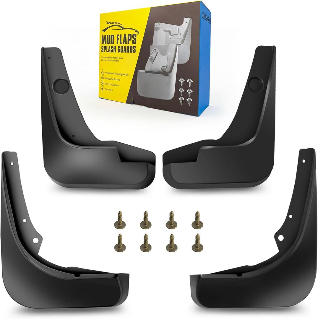 Mud Flaps Fit for 2010 2011 2012 2013 2014 2015 Chevy Cruze 4-Door Sedan (1st Gen) (Not for SR,SRi and Sport Models), Dedicated Mudguard for Four Seasons Universal Protection, Front and Rear