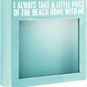 Primitives by Kathy Seashell Holder - Coastal Decor, Glass Display, Treasure Chest, Room and Bedroom Decor (Green)