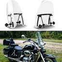 DREAMIZER Transparent Wave Windshield Windscreen,18"x16" Motorcycle Windshield,Universal PC Wind Deflector for 1 or 7/8 Handle Bars Motorcycle Motorbike