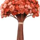 32Pcs Ranunculus Artificial Flowers Burnt Orange - Faux Silk Mini Peonies for DIY Wedding Bouquet, Home Decor, Bridal Shower Centerpieces