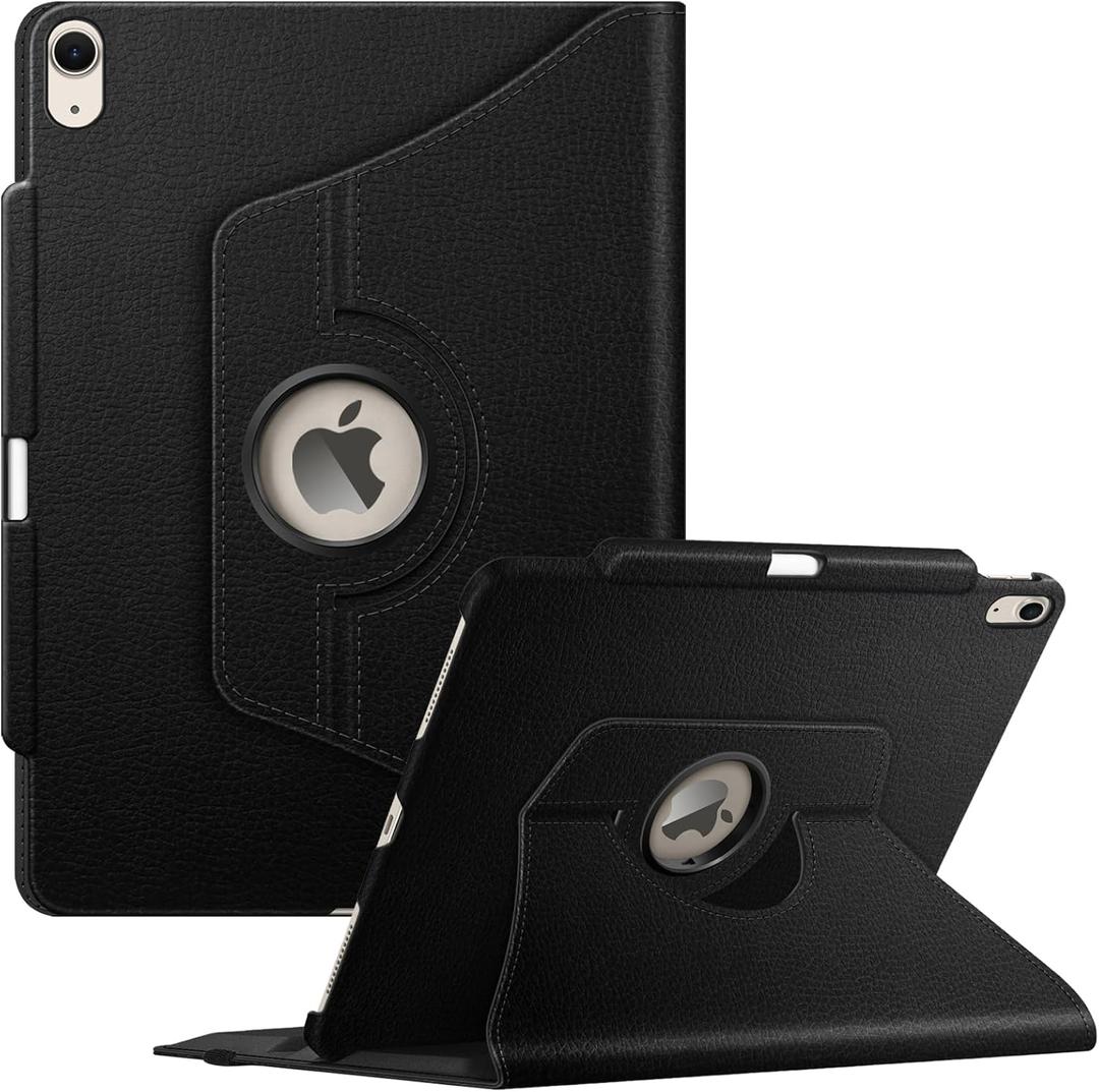Fintie Rotating Case for iPad Air 13-inch M4/M3/M2 (2026/2025/2024) - 360 Degree Swiveling Protective Stand Cover with Pencil Holder, Auto Wake/Sleep, Black