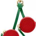 Cute Fruit Mini Coin Purse Keychain,Strawberry Cherry Leather Zipper Wallet Handbag Accessories For Women And Girls (Cherries)