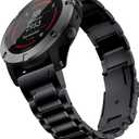 Band Compatible with Fenix 8 51mm/ Fenix 7X/ Fenix 6X Band, 26mm Titanium Metal Band Quick Fit Replacement Strap for Garmin Fenix 7X/ 6X Pro/ 5X/ 5X Plus/Enduro 3/tactix 7 Bands, Black